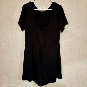 🔥5 for $25🔥 SHEIN Curve Plus Size Black Ribbed Tie Waist Romper